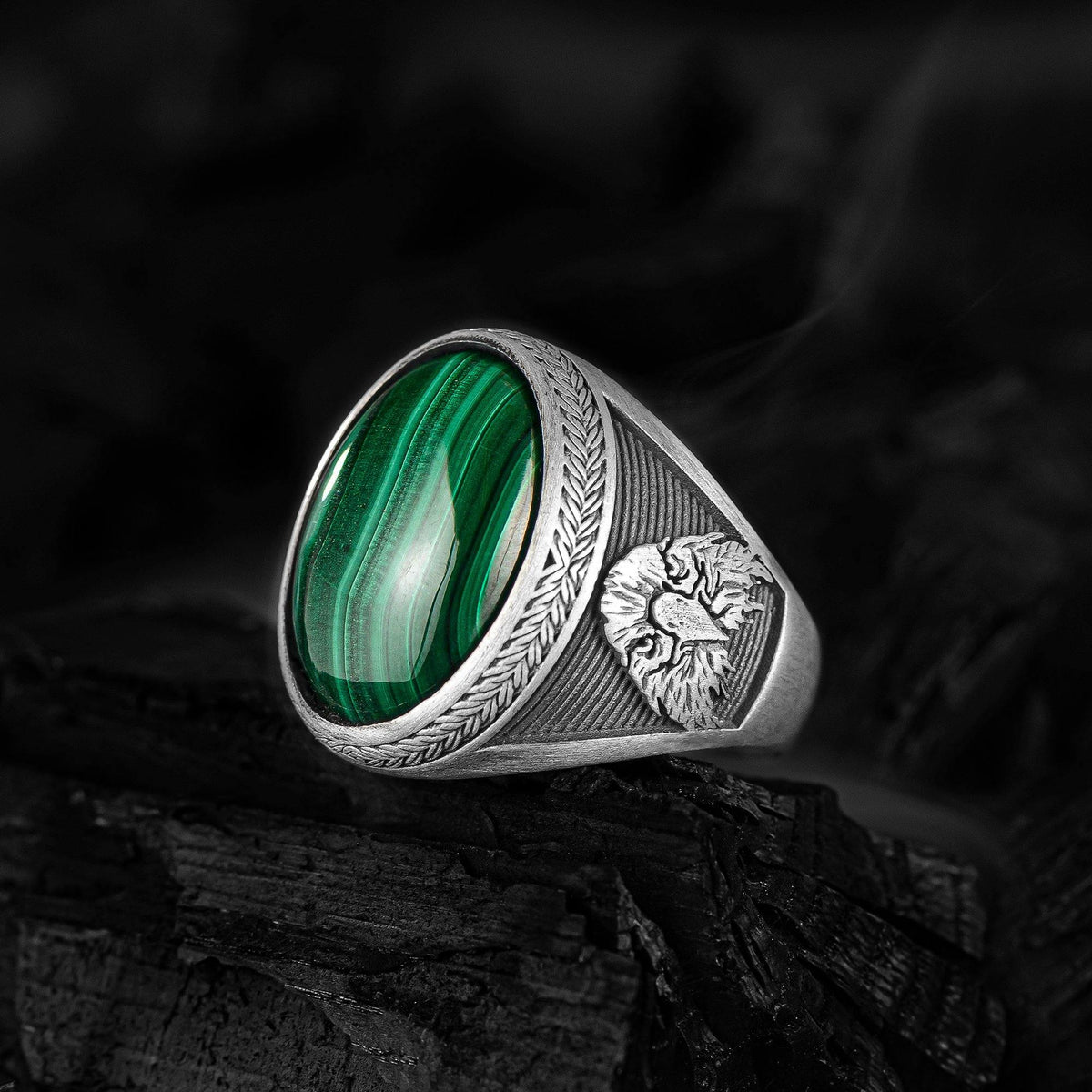 Mens malachite ring deals