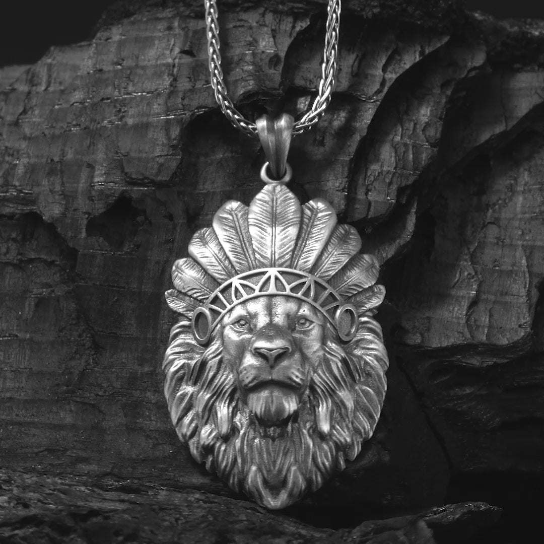 American Indian Lion Necklace