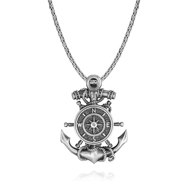 美品　vasco ANCHOR COMPASS NECKLACE SILVER 美品 vasco ANCHOR COMPASS NECKLACE SILVER Kaia Initial