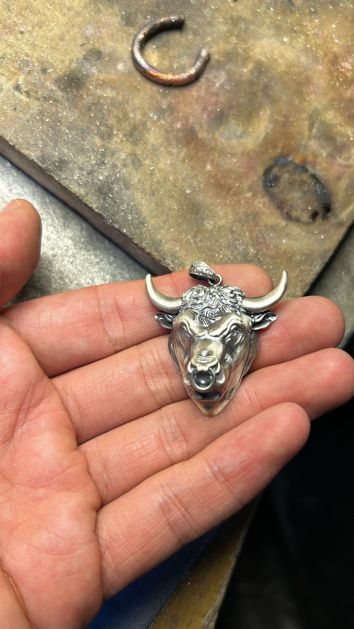 3D Bull Head Necklace, 925 Sterling Silver Chain and Pendant, Men Silver Jewelry, Gift for a Taurus Boyfriend or Girlfriend