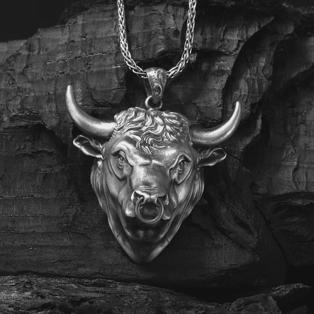 Silver Bull Necklace