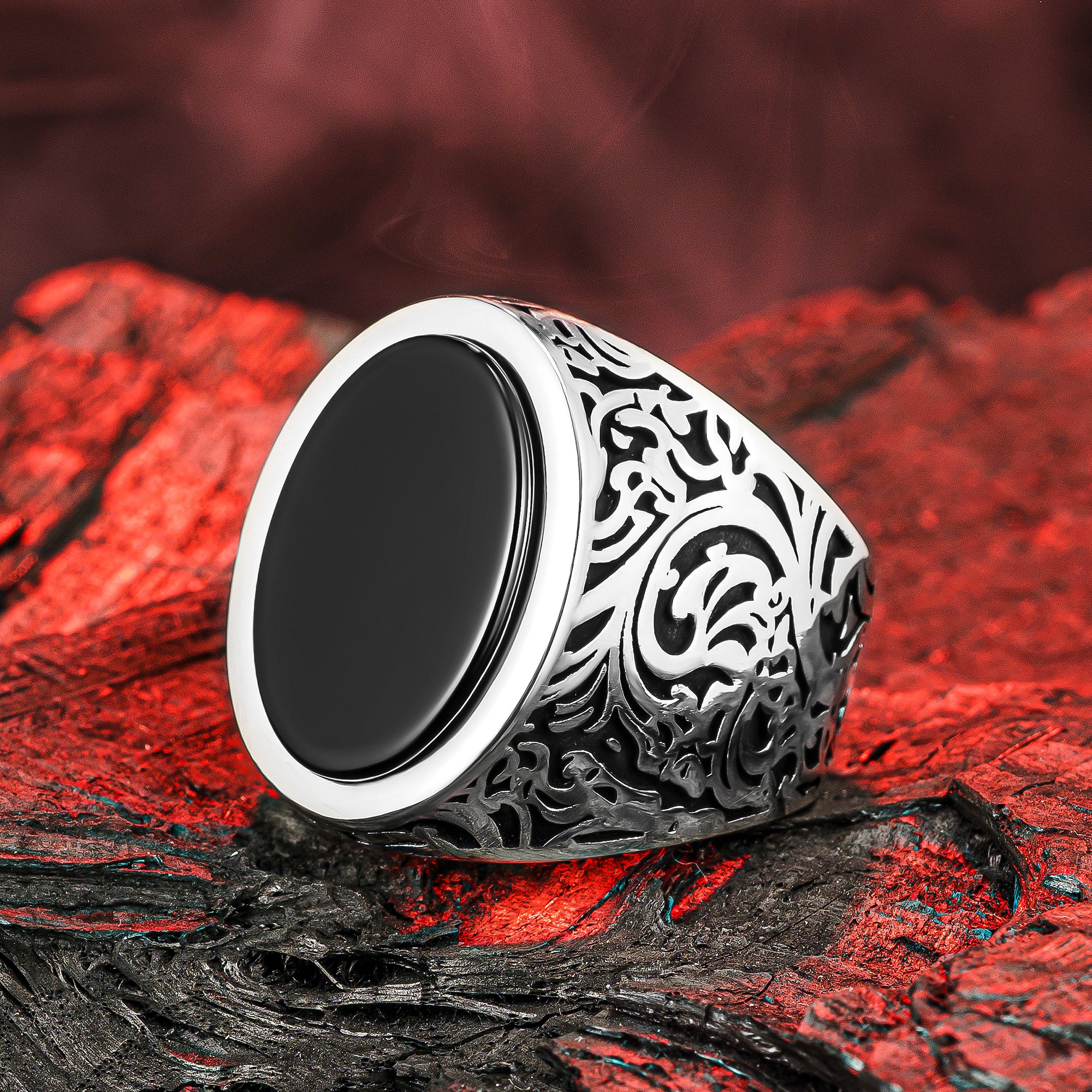 Red Agate Stone Sterling Silver Men's Ring,Handmade Sterling Silver Men's Ring,925 Silver Men Ring