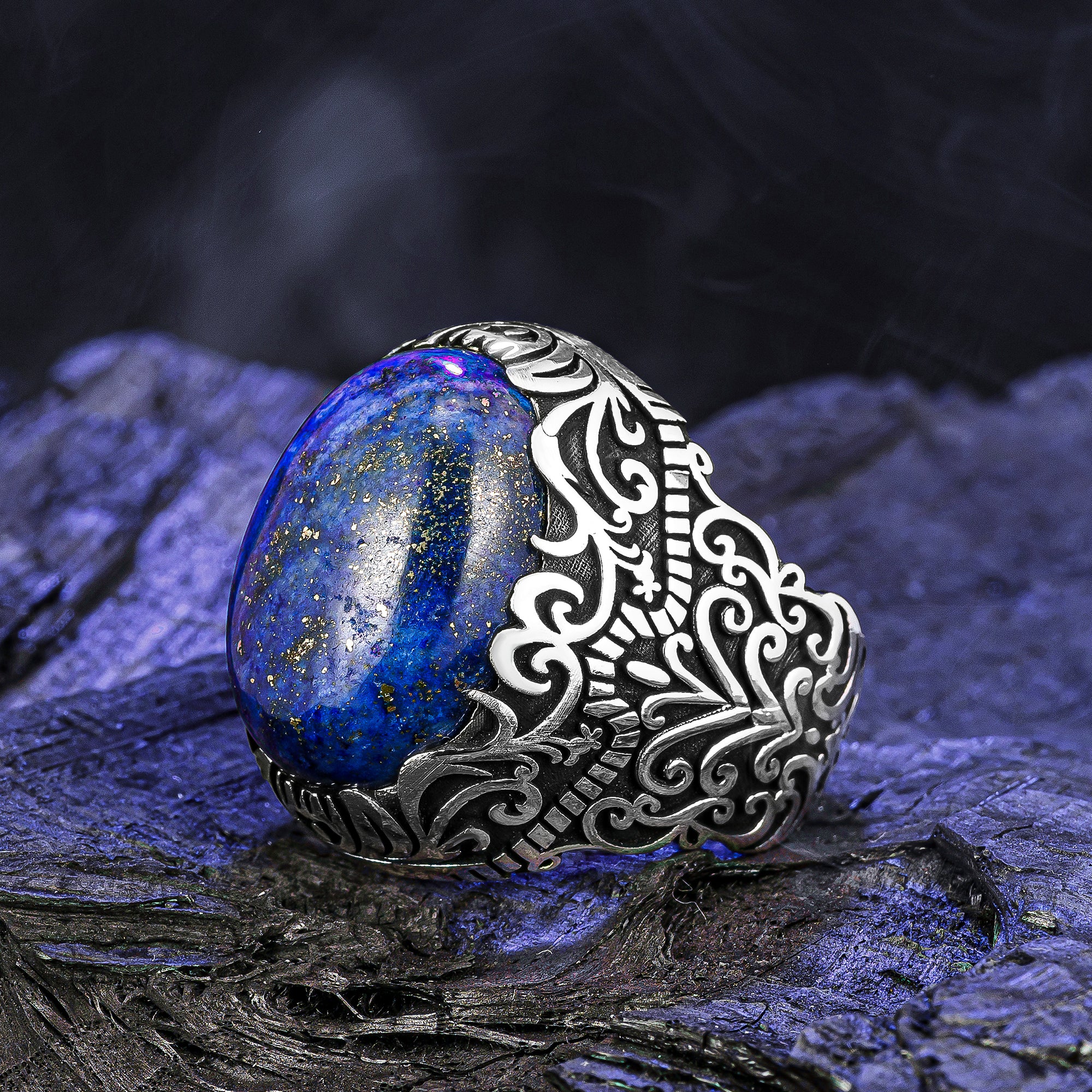 Blue Zircon Men Ring,925 Men Ring,Handmade Mens ring,Blue Stone Men ring