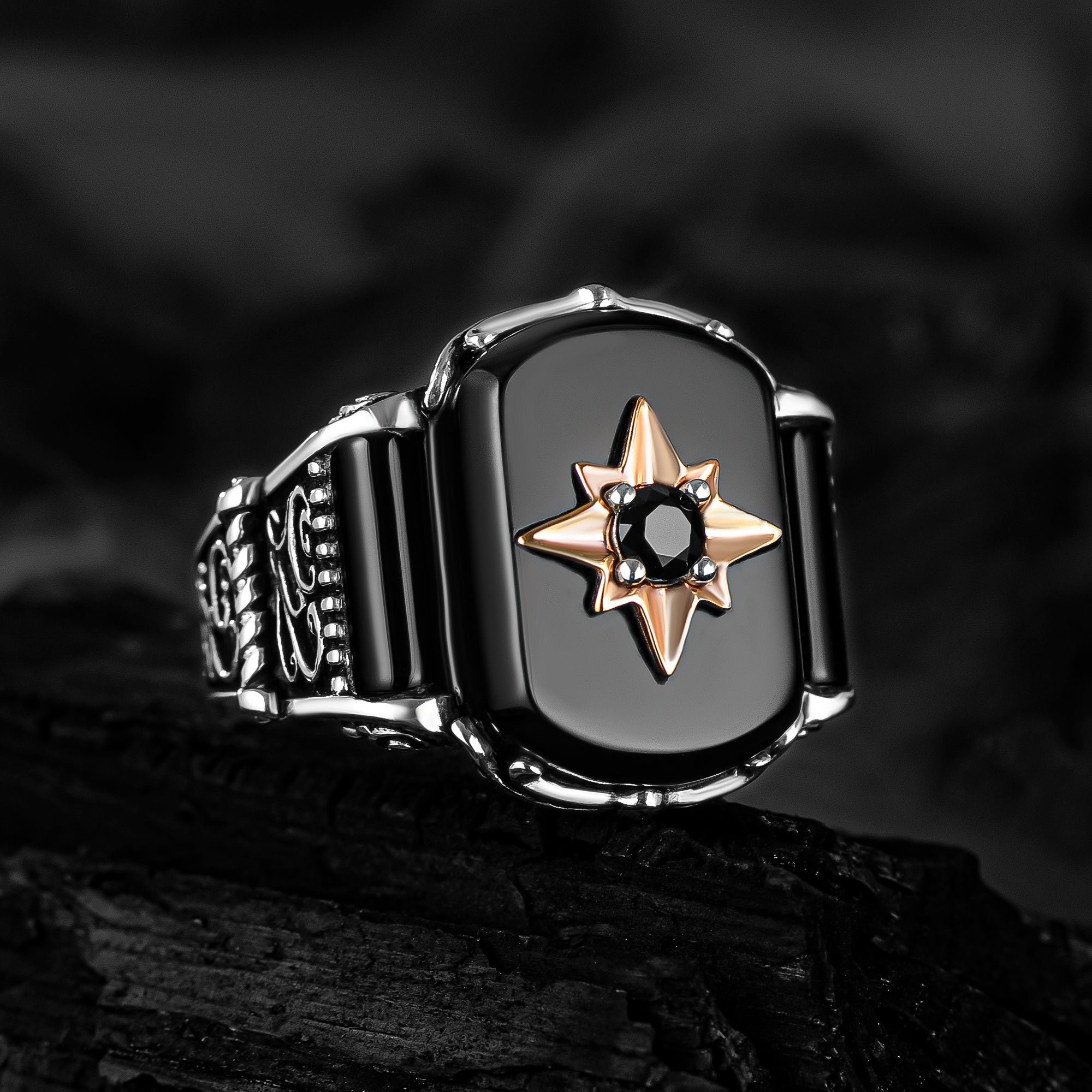 North Star Ring, Mother of Pearl Silver Ring