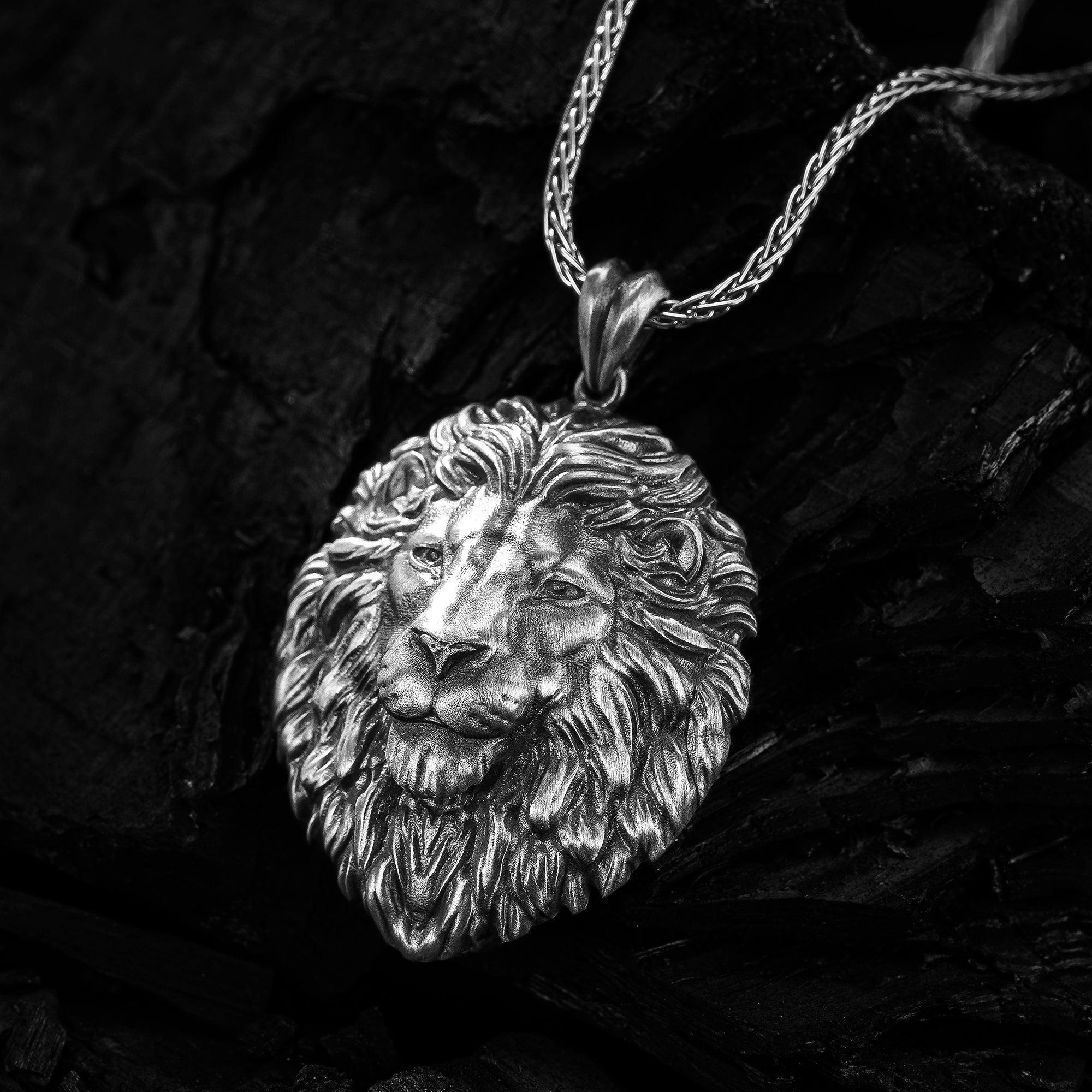 Maned Lion Head Necklace