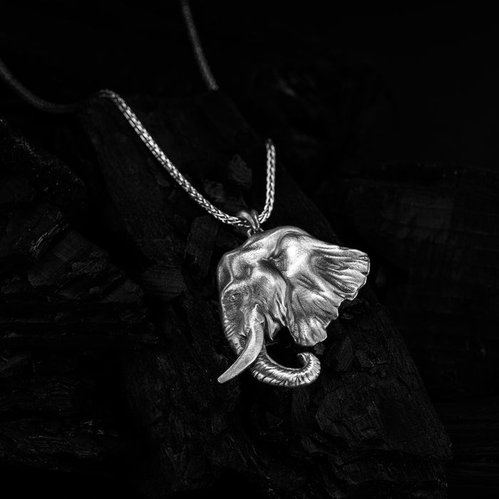 African Elephant Sterling Silver Pendant