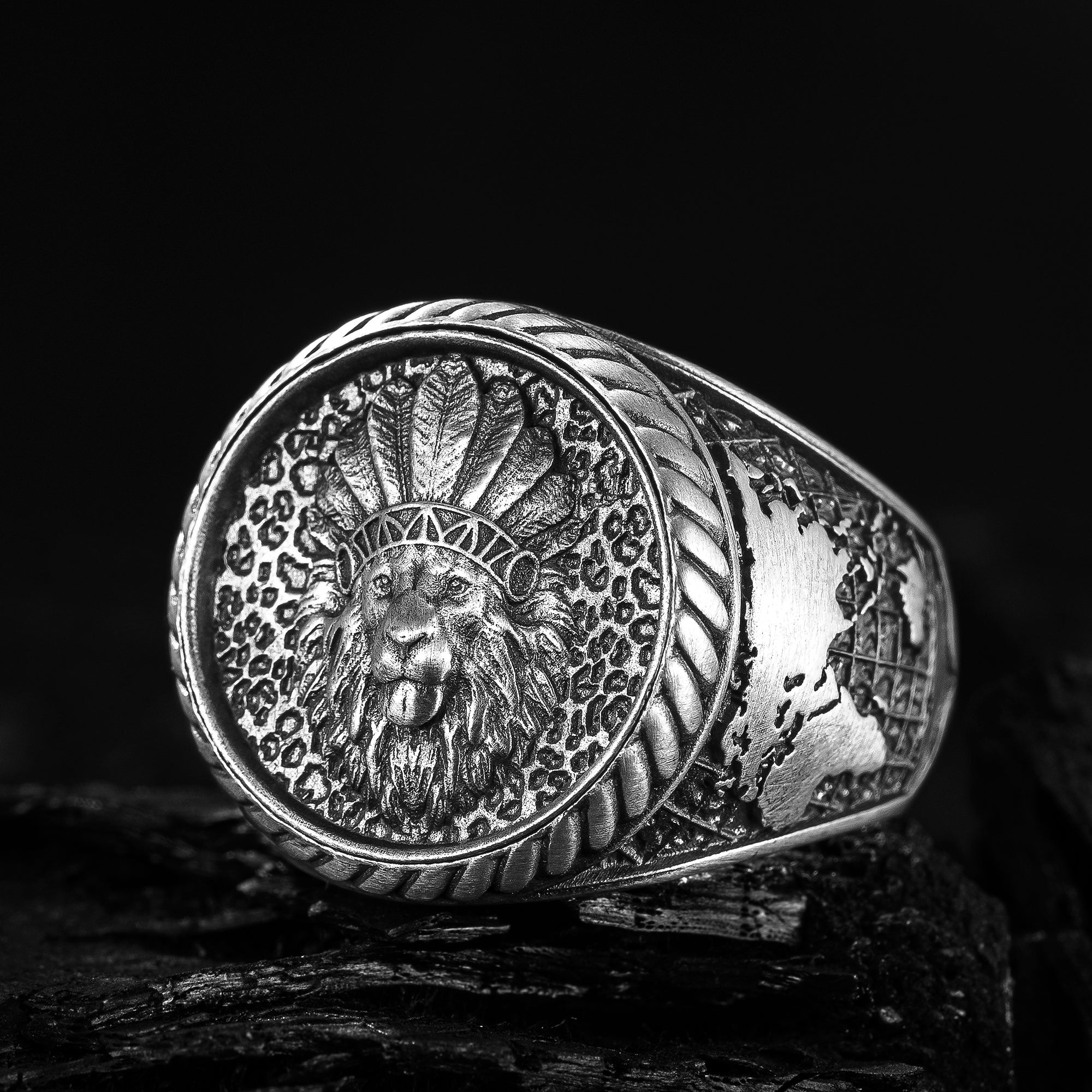 American Indian Leo Chief Ring