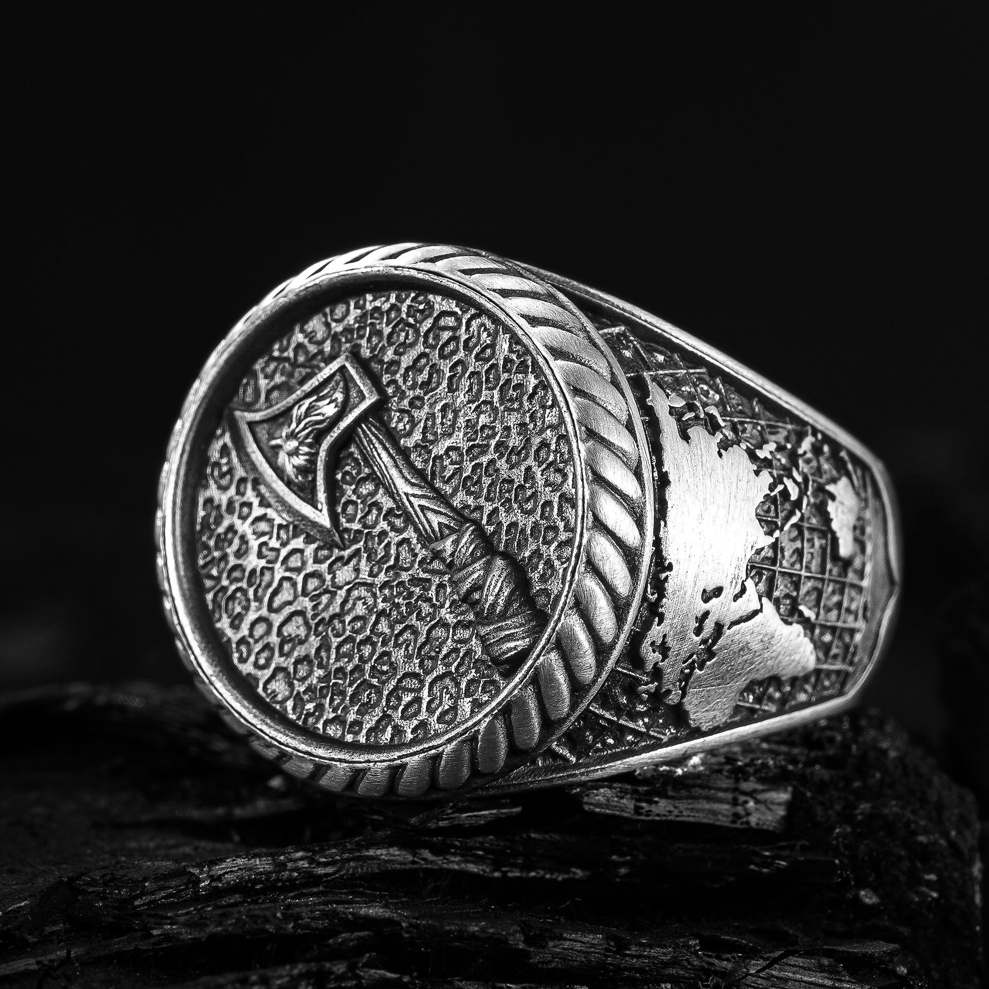Viking Ax Men's Ring, 925 Sterling Silver Ax Ring, Ax Ring