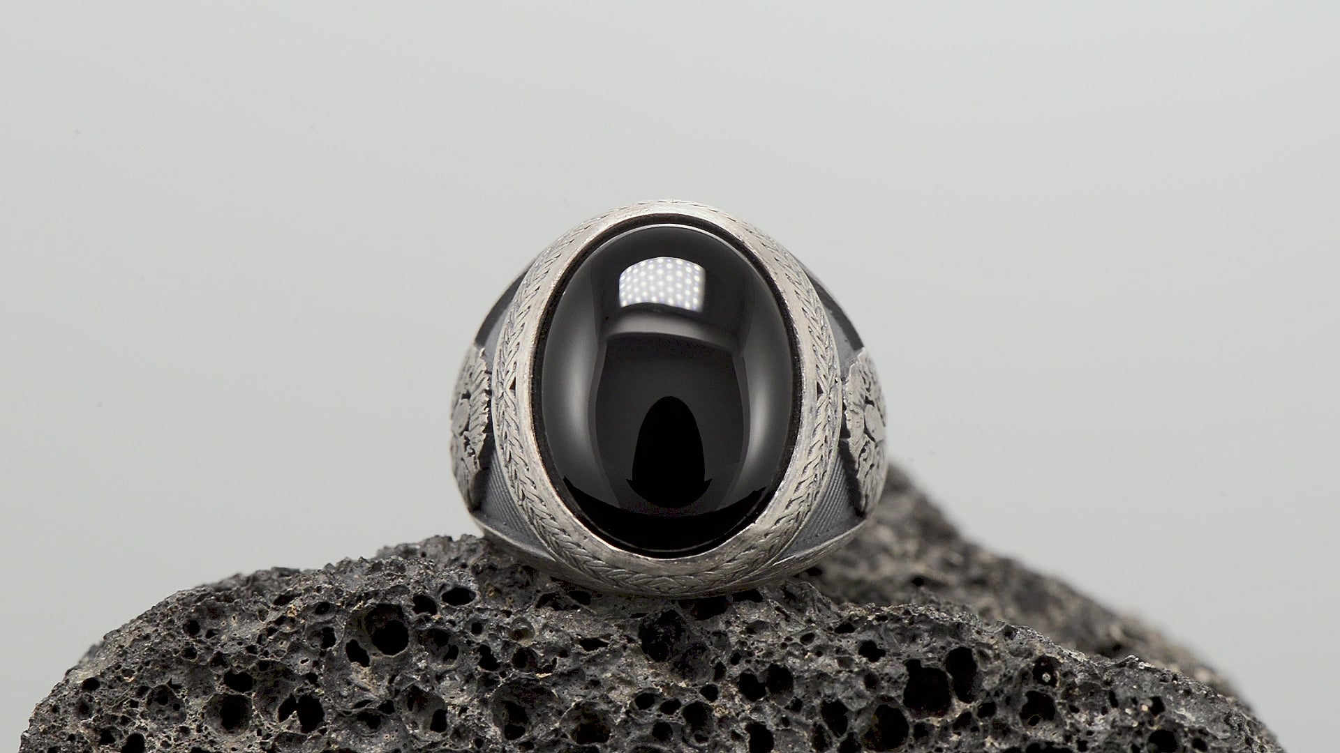 Handmade  Black Onyx American Eagle Ring