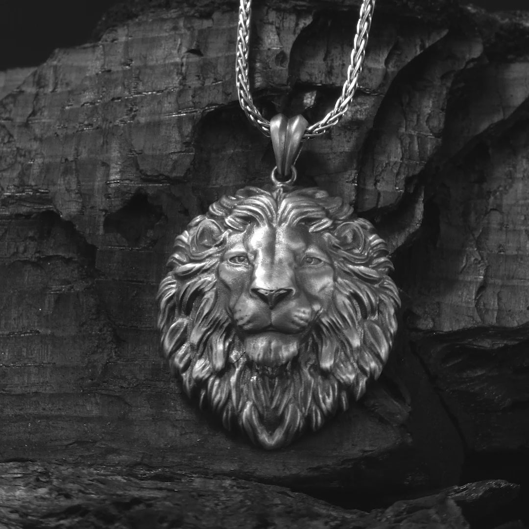 Maned Lion Head Necklace