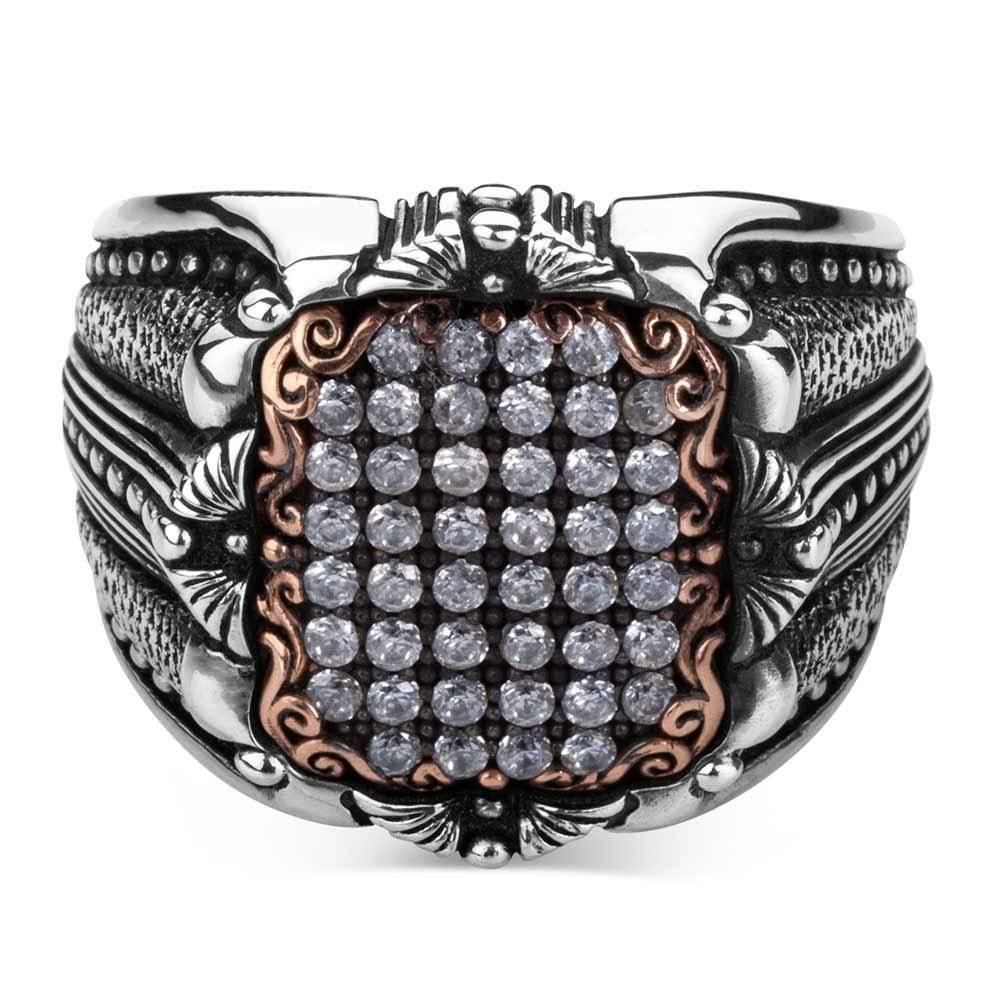 Turkish Handmade Silver Ring, Black Gemstone Ring - OXO SILVER