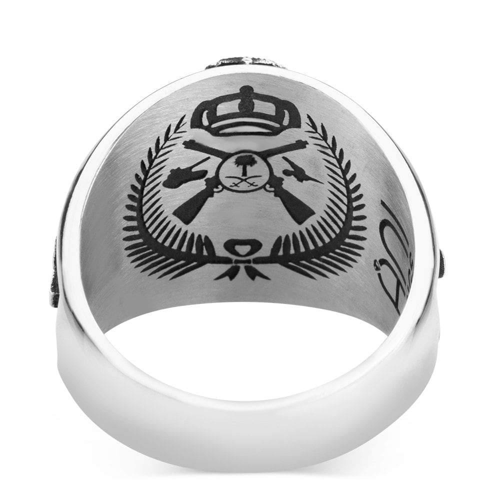 Royal Saudi Land Forces Ring, 925 Sterling Silver Handmade Men's Military Rings - OXO SILVER