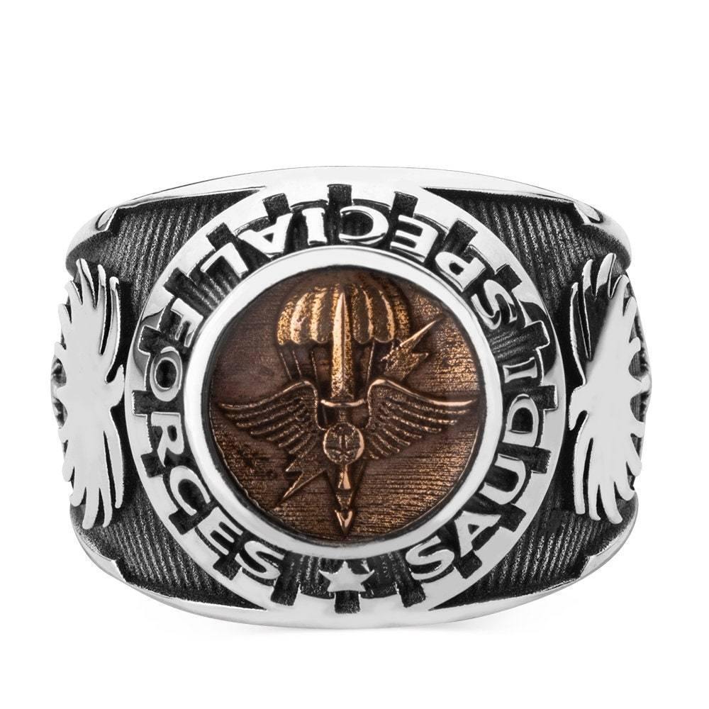 Royal Saudi Special Forces Ring, 925 Sterling Silver Handmade Men's Military Rings. - OXO SILVER