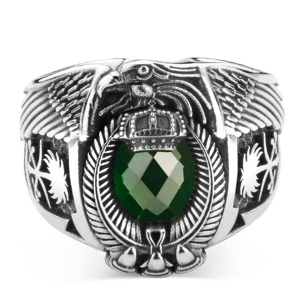 Saudi Arabia Silver Men Ring,  Emblem of Saudi Statement Ring - OXO SILVER